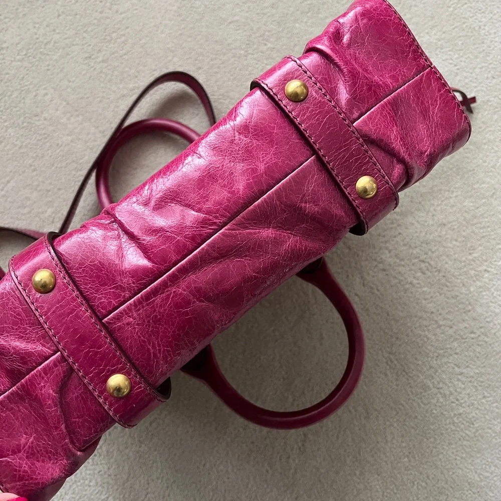 Vintage Miu Miu Vitello Shine Top Handle Satchel - Picture 8 of 9